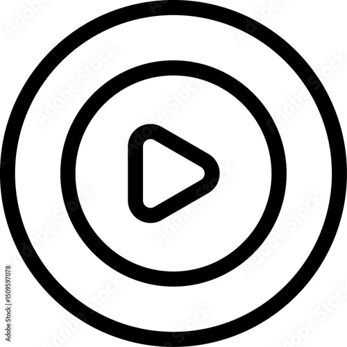 Play button in minimalist style representing media playback on a digital interface, conveying simplicity and modern technology.
