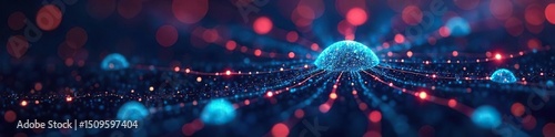 A network of interconnected nodes representing data flowing seamlessly between various sources, symbolizing efficient data integration and unified data management , seamless, data security, network