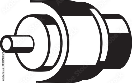 sleek gray cylindrical connector with a rounded port.