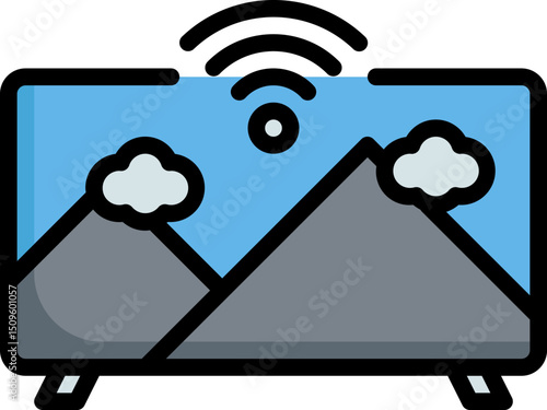 smart tv illustration on a white background       