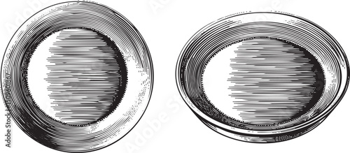 Two oval silver plates are displayed side by side.