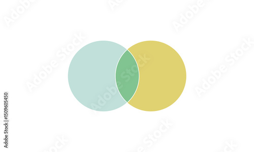 Venn diagram chart vector template two circle color style for presentation, start up project, business strategy, theory basic operation, infographic, logic eps 10. Vector Illustration  . 