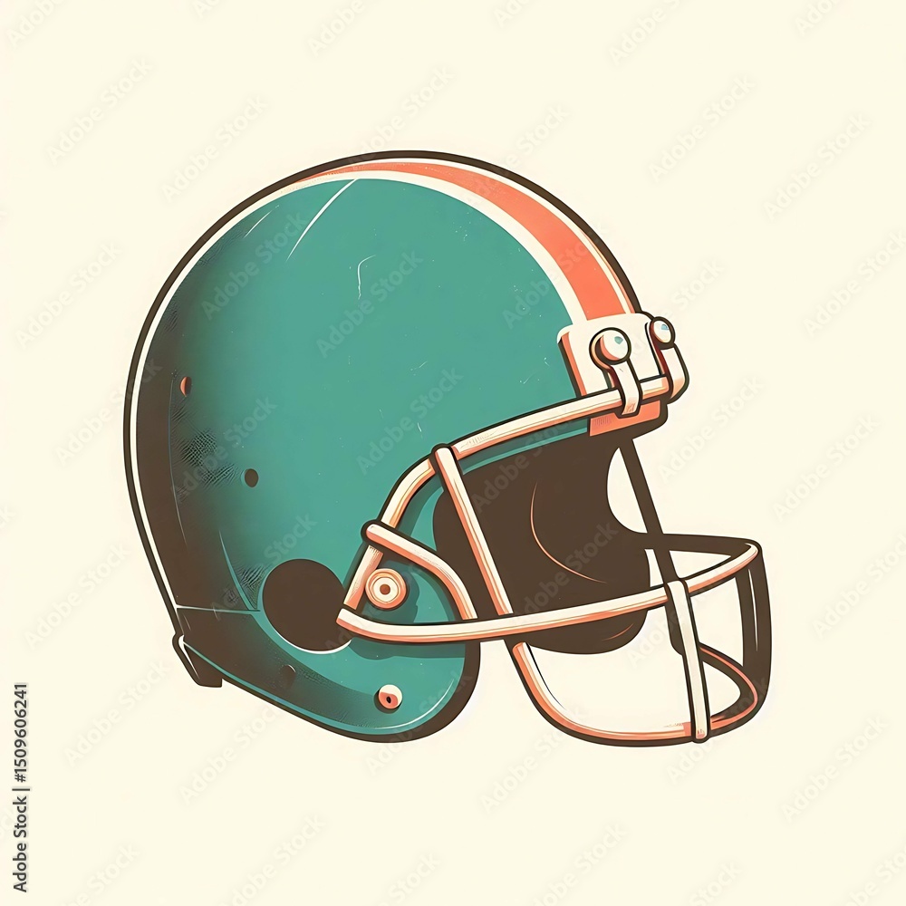 Fototapeta premium Retro football helmet illustration - works well for marketing materials