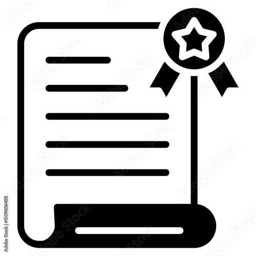 Certificate outline mixed icon