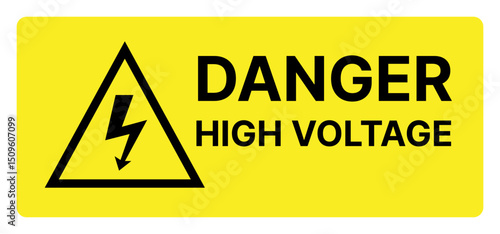Warning sign indicating danger of high voltage with lightning symbol  