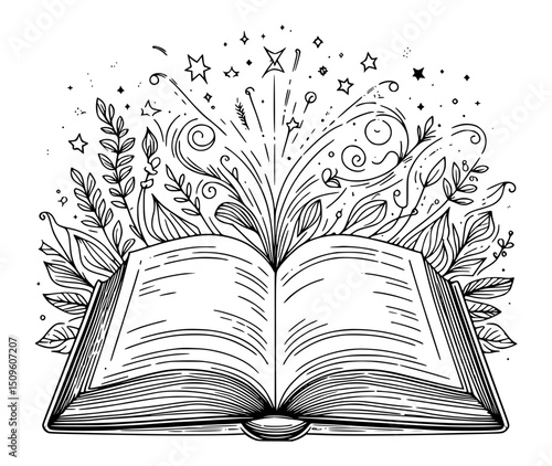 vector illustration of an open book, open book illustration.