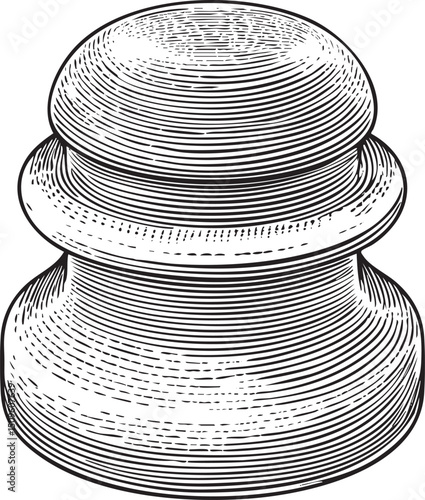 Two wooden utility poles stand vertically connected by a horizontal crossbar.