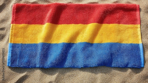 Wallpaper Mural Colorful beach towel lying on the sand. Torontodigital.ca