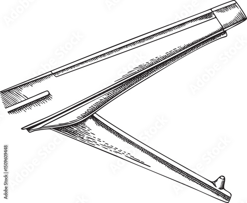 detailed sketch of a vintage comb showcases its intricate .