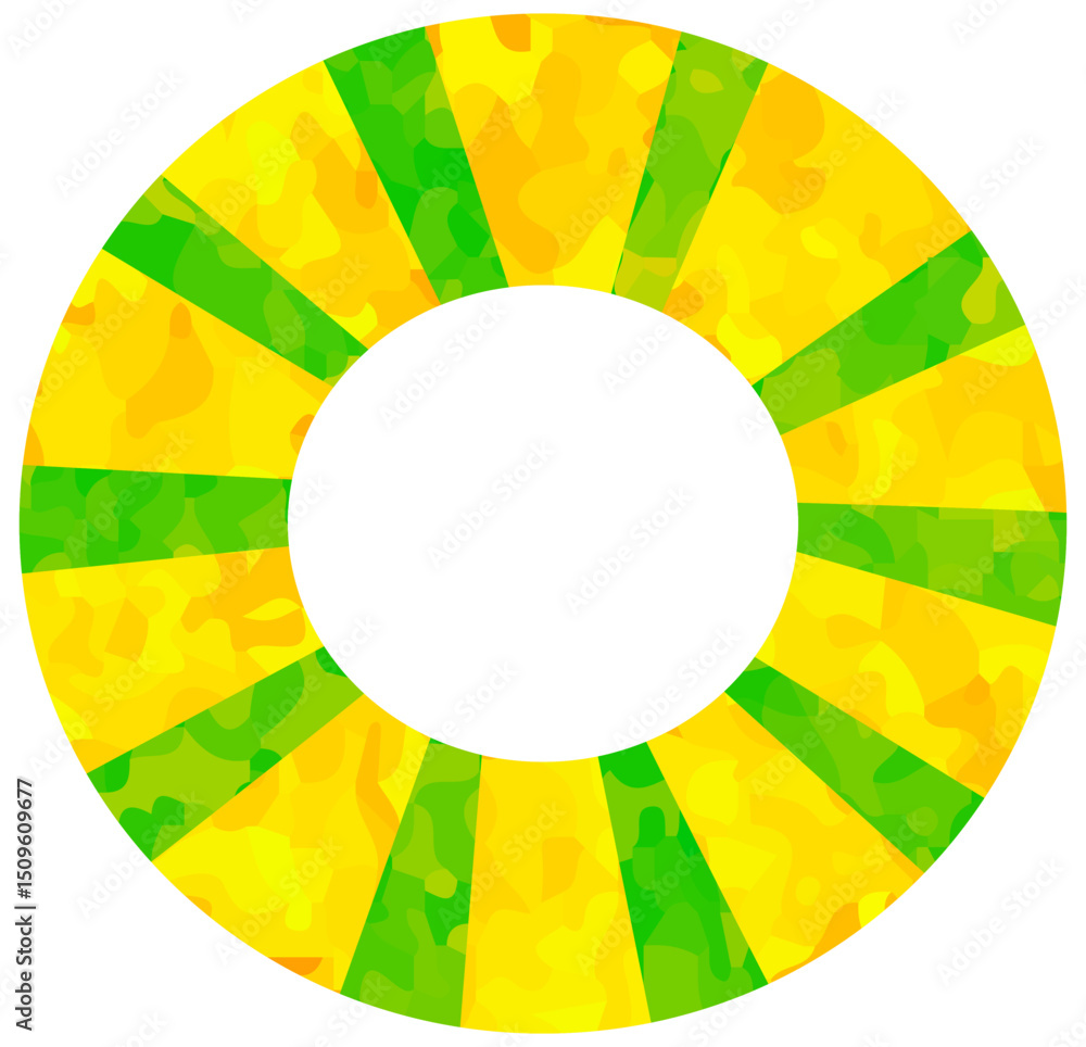 Obraz premium 黄色と緑色の浮き輪のイラスト ベクター素材