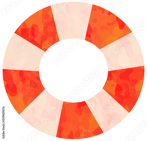 赤と白の浮き輪のイラスト ベクター素材