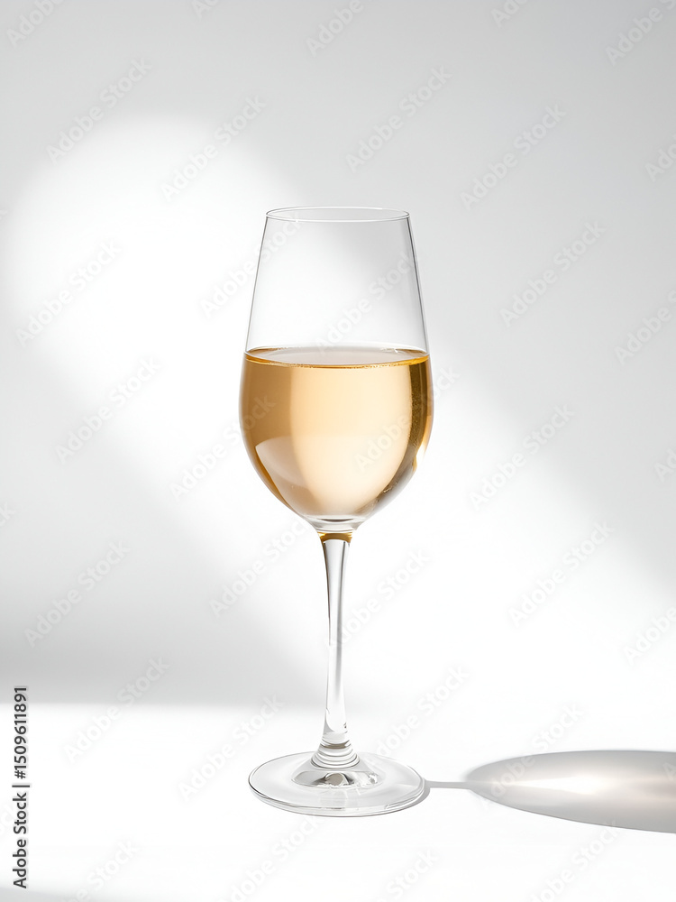 This file includes a clipping path for the image of a glass of white wine on a white background with soft shadows. This file includes a clipping path for the image of a glass of white wine on a white background with soft shadows.