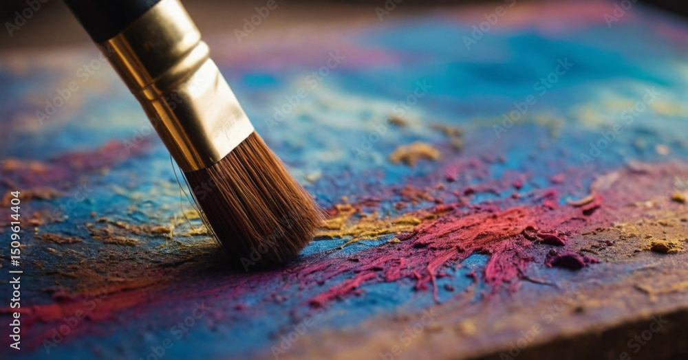 Fototapeta premium paint brushes and palette
