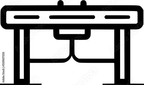 Turnstile outline black and white frontal view
