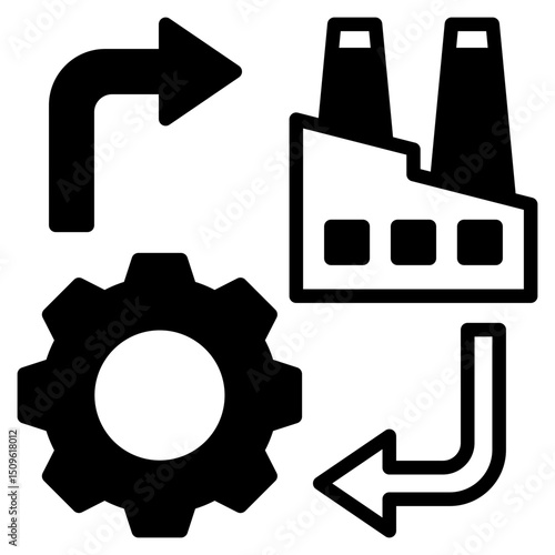 Manufacturing Process outline mixed icon