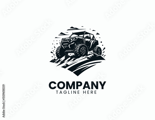 Dynamic Powerful All-Terrain Vehicle Adventure-Ready Outline Vector Logo Design