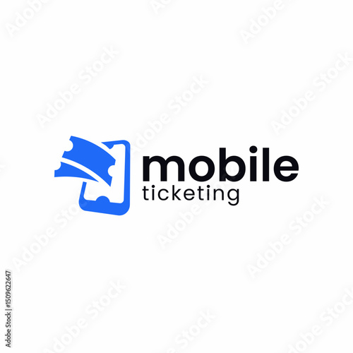 Modern Flat Style Mobile Ticketing Application Design Logo Creative Illustration