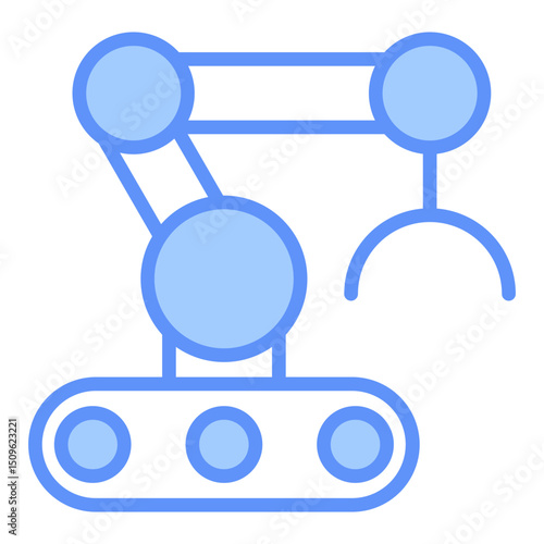 Robotics Outline Blue Color Icon