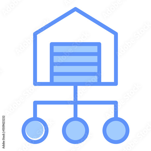 Distribution Outline Blue Color Icon