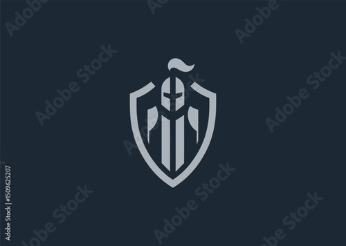 Minimal knight silhouette logo for honor, courage, or bold identity.