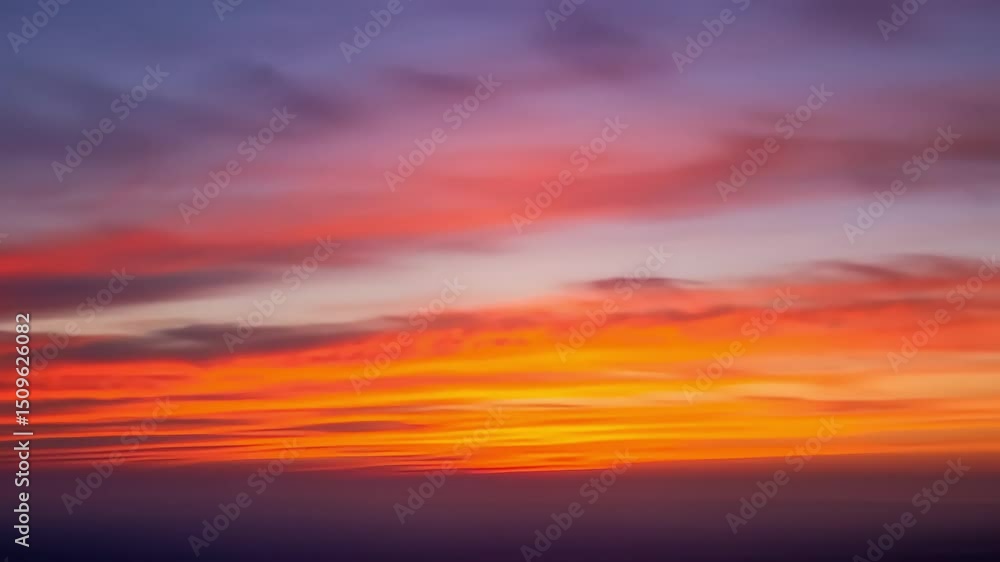 Sunset Horizon Abstract Nature Background with Fiery Orange and Purple Hazy Streaks Sunset Horizon Abstract Nature Background with Fiery Orange and Purple Hazy Streaks