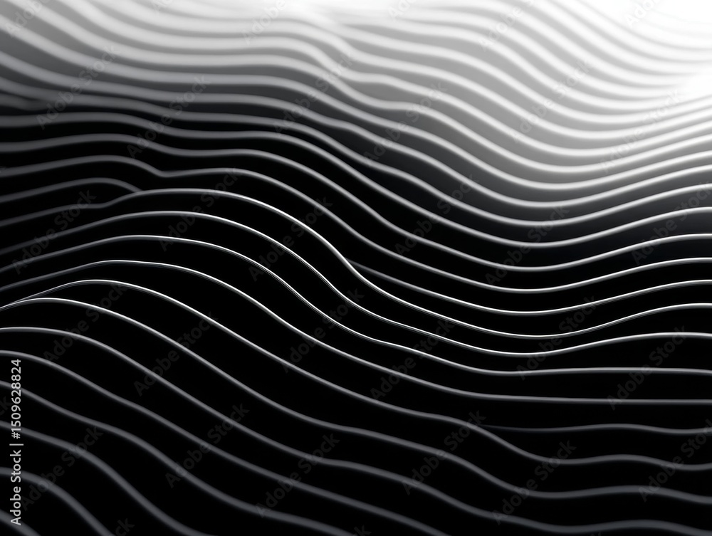 A black and white photo of a wavy pattern of lines A black and white photo of a wavy pattern of lines