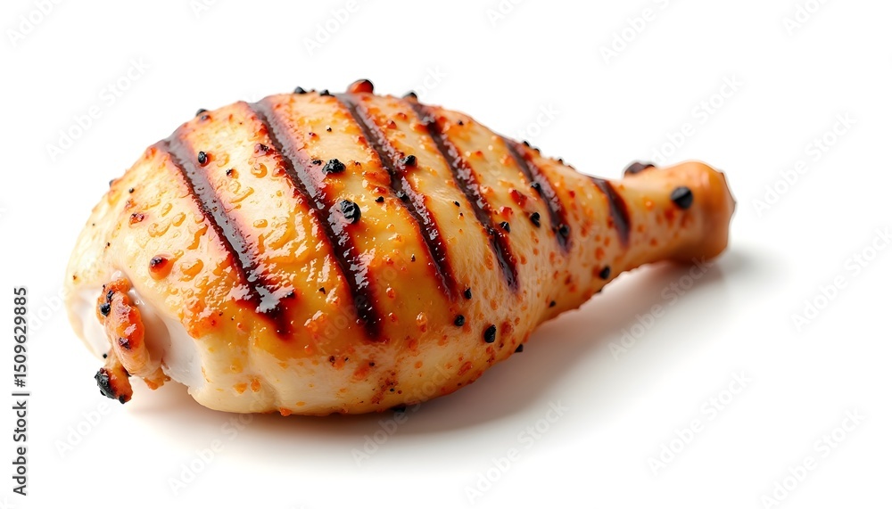 Succulent Grilled Chicken Drumstick Close-Up Succulent Grilled Chicken Drumstick Close-Up