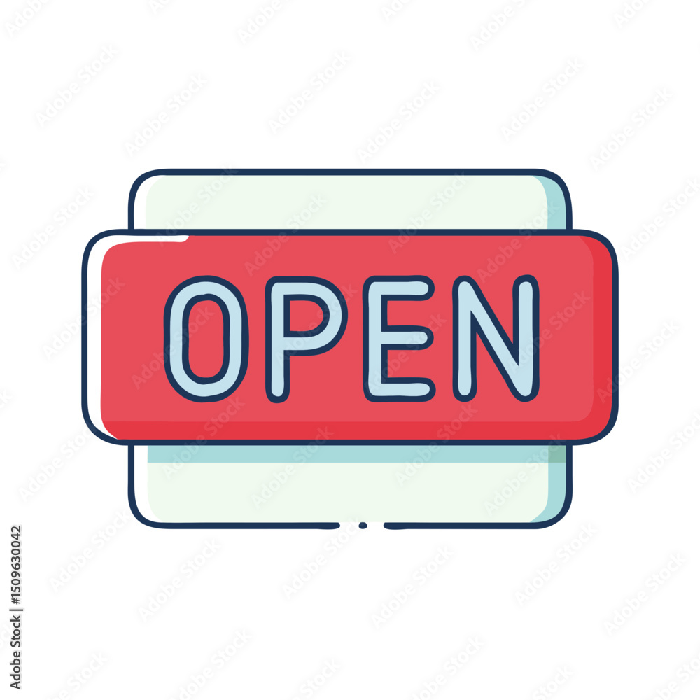Open Sign Icon Store Banner for Business and Retail Open Sign Icon Store Banner for Business and Retail