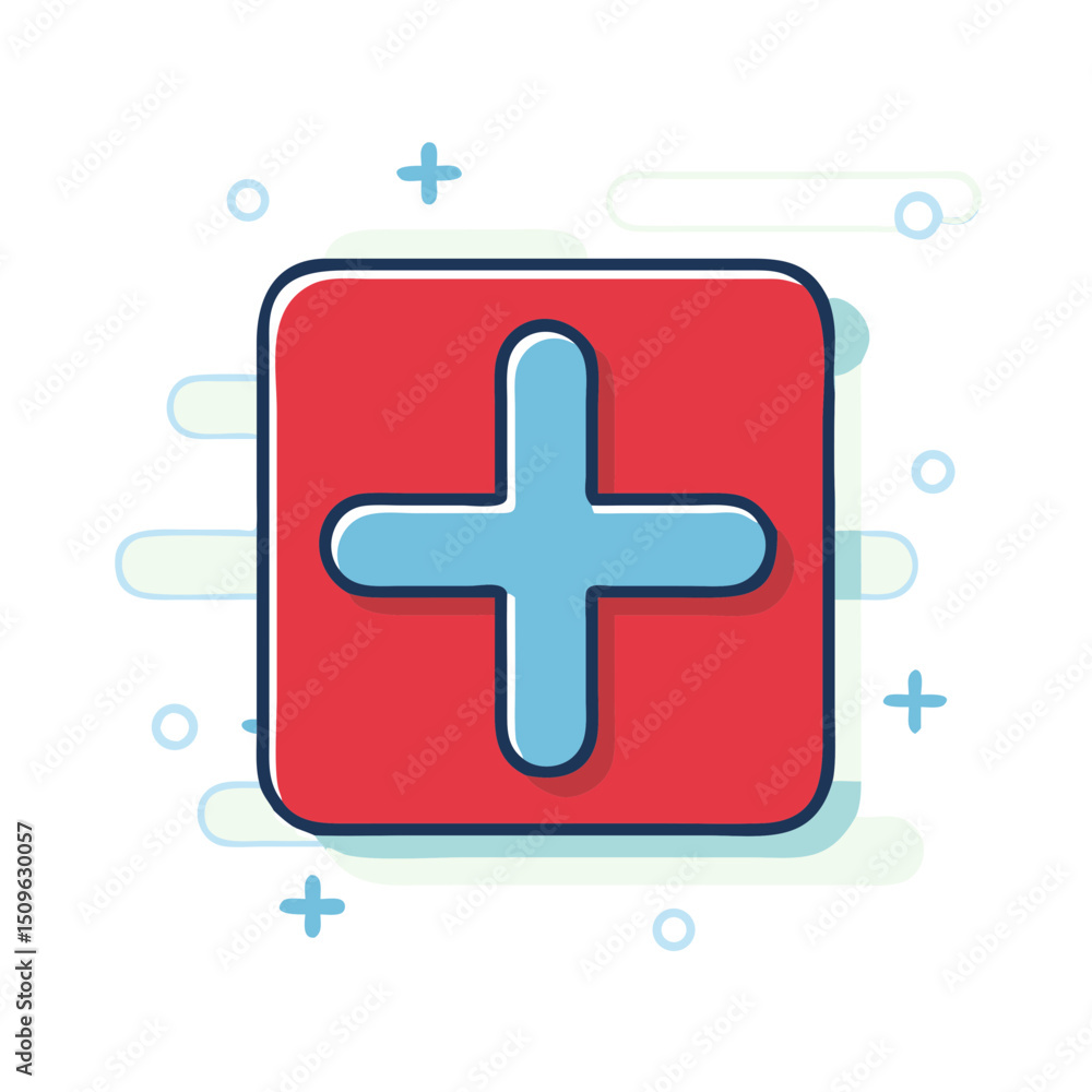 Obraz premium Plus Icon Add Symbol for Web and App UI Math