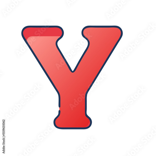 Letter Y Red Splash Alphabet Font Icon for Branding and Design