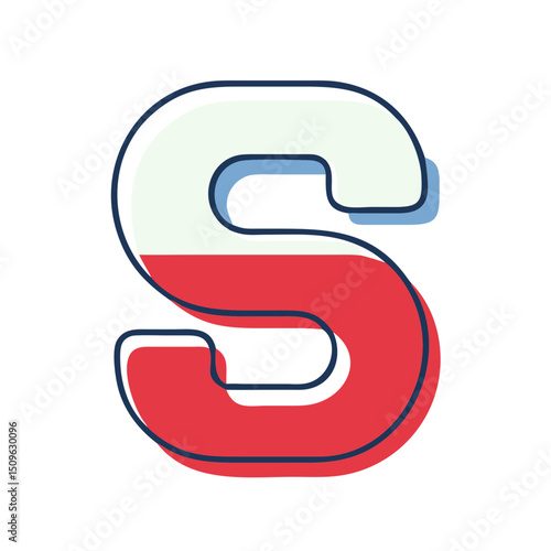 Letter S Red Splash Alphabet Font Icon for Branding and Design