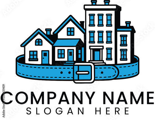 Secure Real Estate Investment Homes Belt Logo safe icon rent