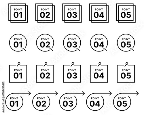 数字 ポイント アイコン あしらいイラスト 
