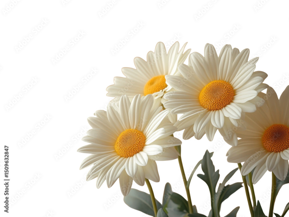 Fototapeta premium A bouquet of white daisies with yellow centers