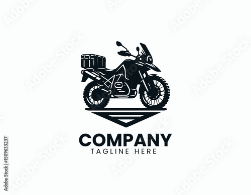Adventure Motorcycle Iconic Profile for Powerful Off-Road Exploration Vector Logo Design