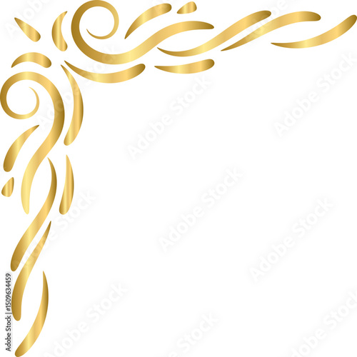 luxury gold border corner frame decoration
