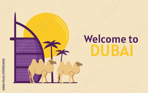 Welcome to Dubai card banner invitation poster