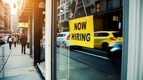 Yellow Sign Signals Now Hiring Positions