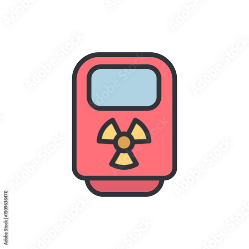 Radiation Detector Device On Transparent Background In Flat Style