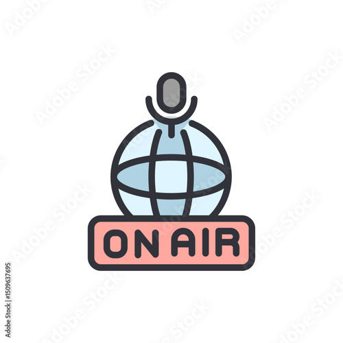 Worldwide Broadcast Signifying Live Global Communication And Broadcasting