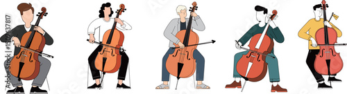 Cellists Playing Cello