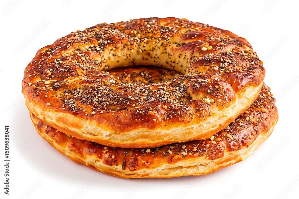 Turkish bagel simit isolated on white background Turkish bagel simit isolated on white background