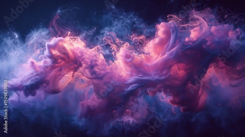 Cloud of cotton candy morphing into the shape of a mystical animal illuminated from within