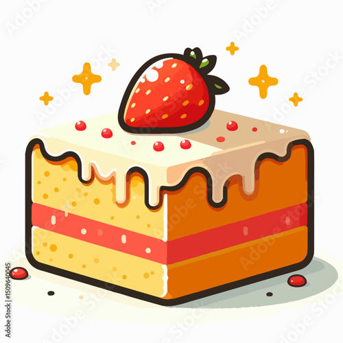steamed sponge cake vector illustration