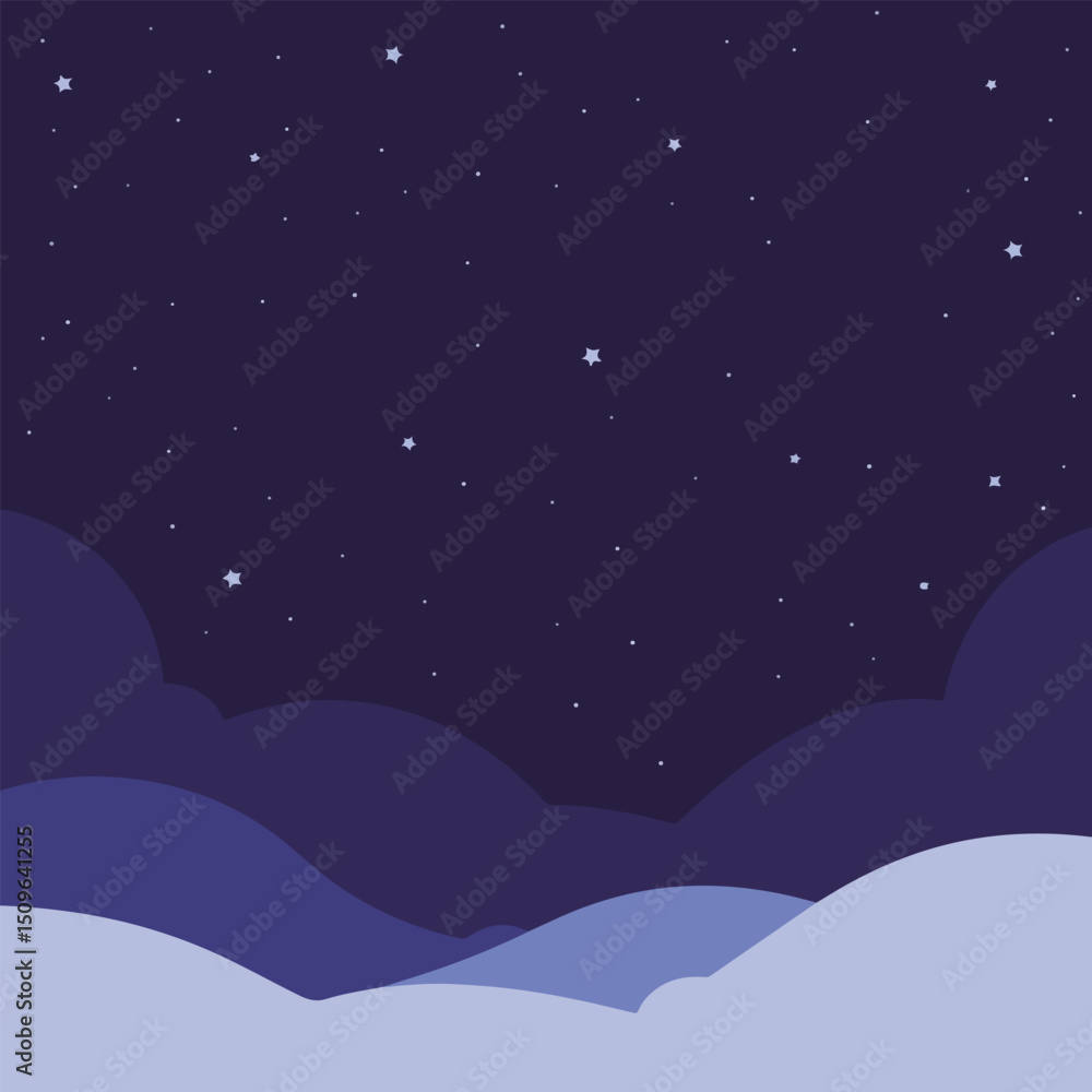 Obraz premium Starry Night Sky with Clouds