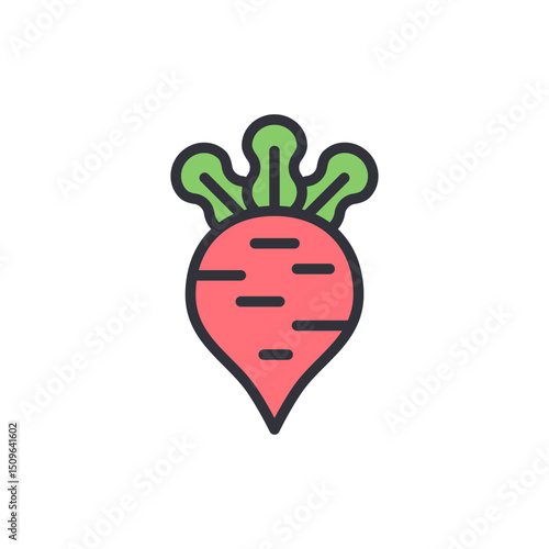 Stylized Beetroot Icon On Transparent Backdrop For Culinary Designs
