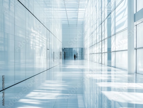 Wallpaper Mural Modern office interior with glass walls and corridor Torontodigital.ca