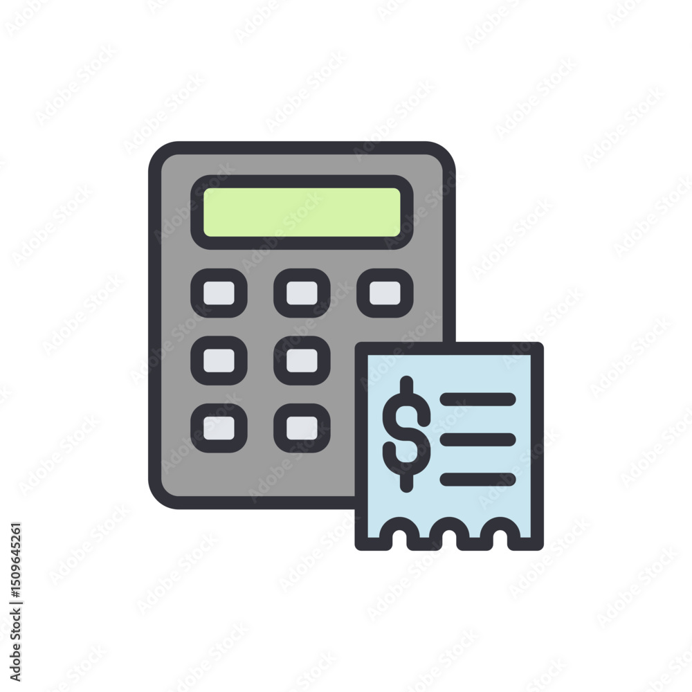Calculator And Financial Receipt Icon For Accounting And Budgeting Calculator And Financial Receipt Icon For Accounting And Budgeting