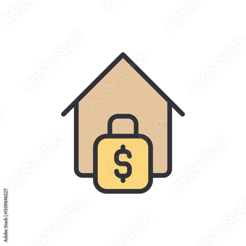 Home Security With Currency Sign Padlock For Financial Protection