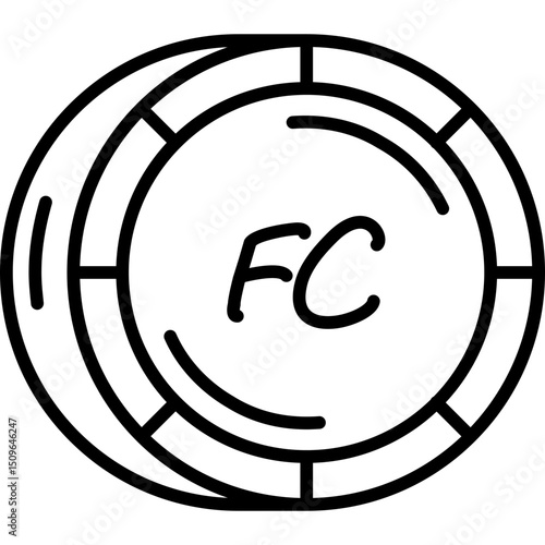 Congolese Franc Coin Icon